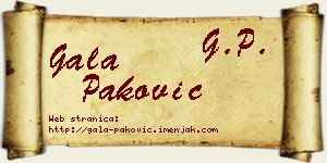 Gala Paković vizit kartica